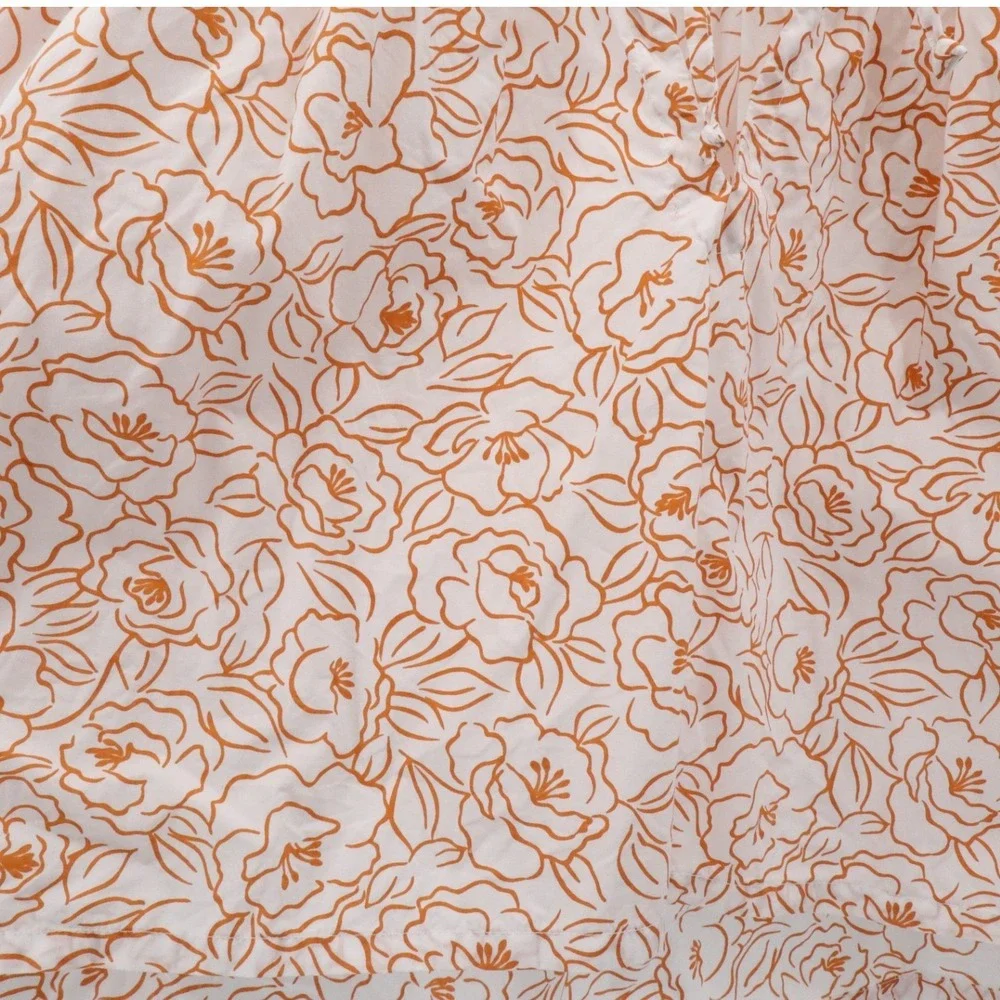 Faithfull The Brand La Riva Top Martini Floral Orange Cotton Size 4 Small